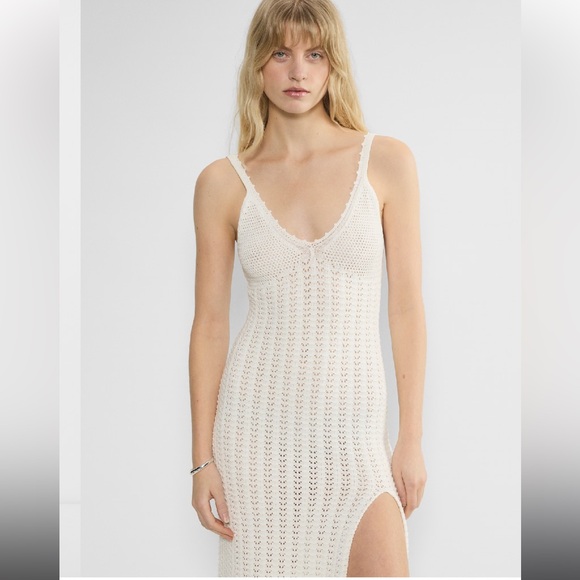 Aritzia Wilfred Evie Ivory Crochet Dress- Size Medium - Picture 4 of 9